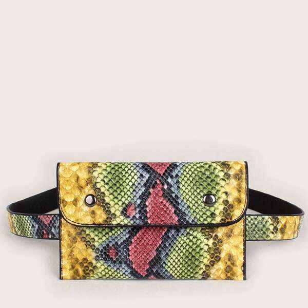 

Animal Scarf Print Flap Bum Bag