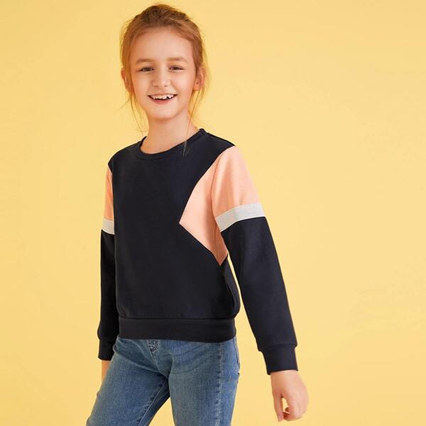 

Girls Colorblock Pullover, Navy