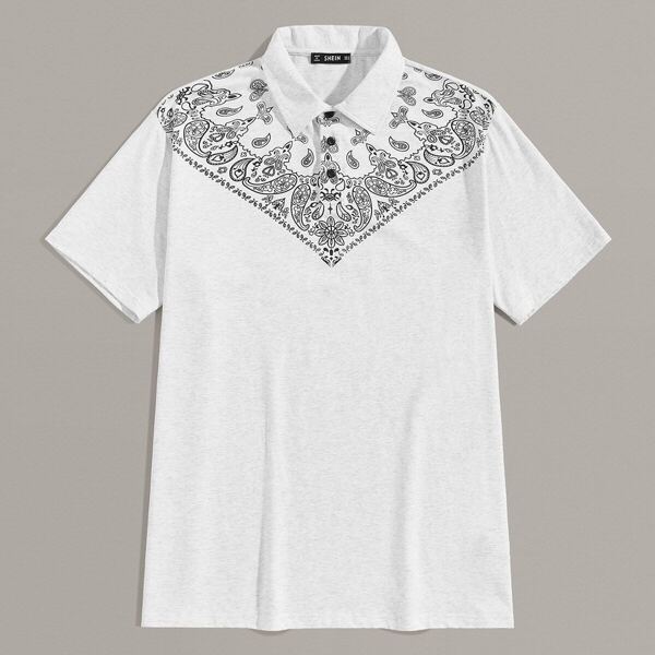 

Men Paisley Print Polo Shirt