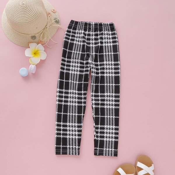 

Toddler Girls Plaid Print Straight Leg Pants