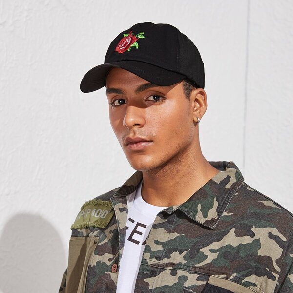 

Men Rose Embroidery Baseball Cap