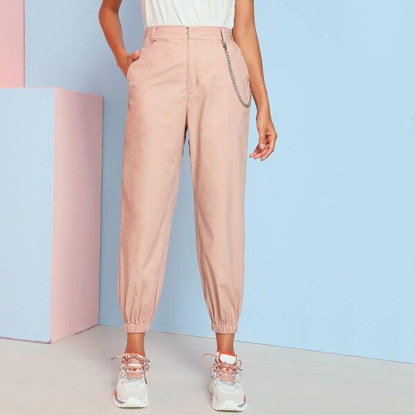 

Chain Detail Solid Sweatpants