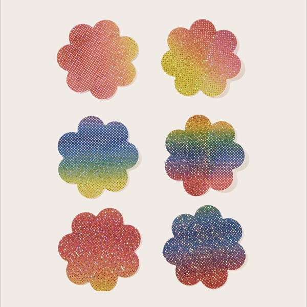 

Plus Flower Shaped Random Print Nipple Cover 3pairs