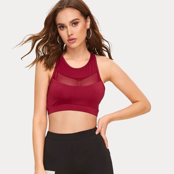 

Contrast Mesh Sports Bra