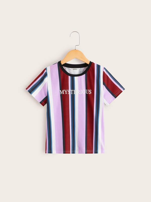 

Boys Letter Print Colorblock Tee, Multicolor