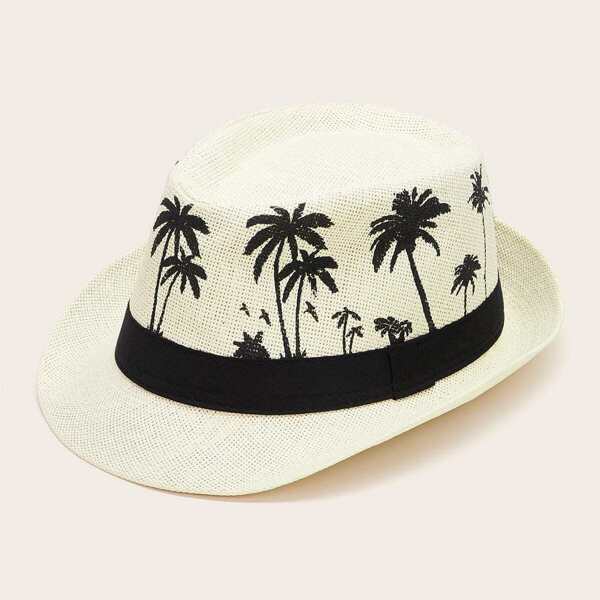 

Men Coconut Tree Pattern Fedora