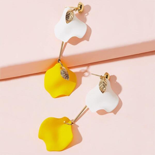 

Double Flower Drop Earrings 1pair