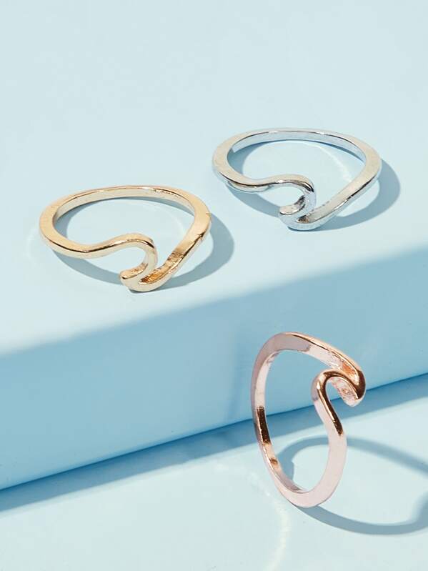 

Twist Decor Ring 3pcs, Gold