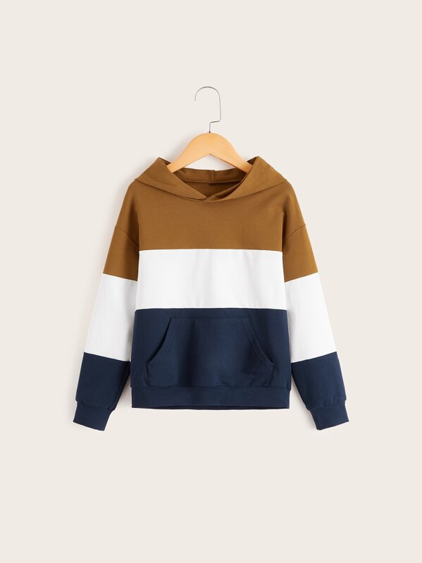 

Boys Pocket Front Colorblock Hoodie, Multicolor