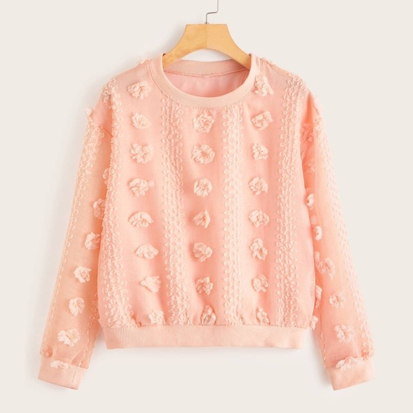 

3D Appliques Drop Shoulder Sweatshirt