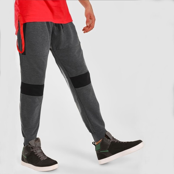 

Men Drawstring Waist Contrast Panel Sweatpants