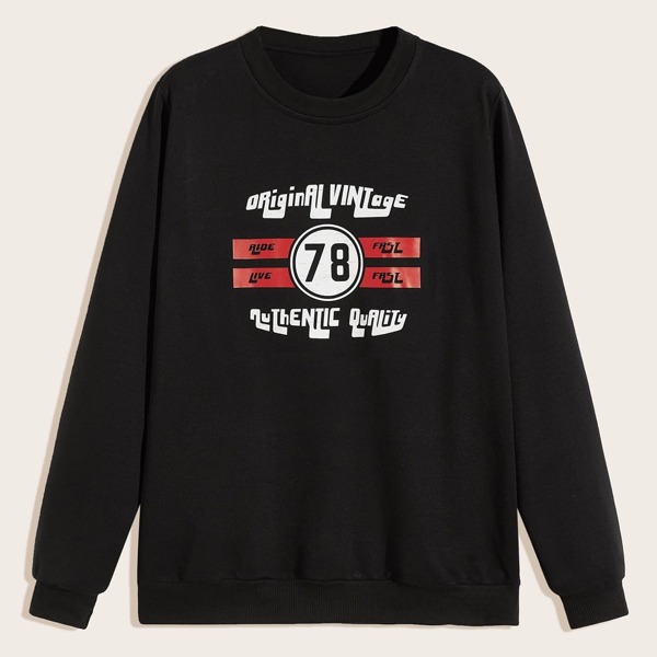 

Men Letter Print Sweatshirt