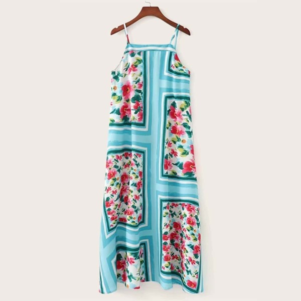 

Scarf And Floral Print Cami Dress