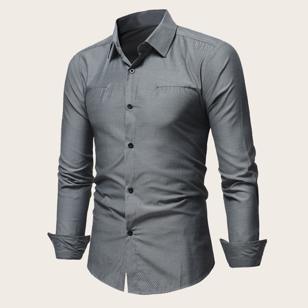 

Men Solid Curved Hem Shirt