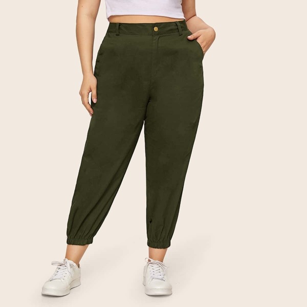 

Plus Army Green Dual Pocket Sweatpants