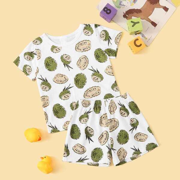 

Toddler Boys Fruit Print Pajama Set, Multicolor