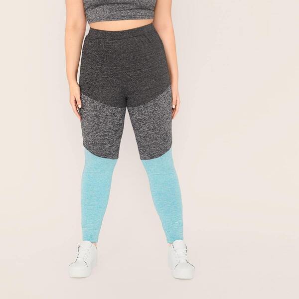 

Plus Color-block Marled Knit Leggings, Multicolor