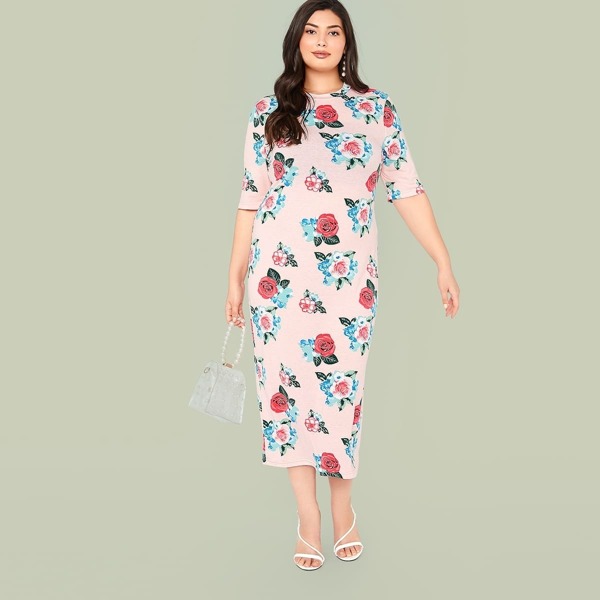 

Plus Floral Print Dress