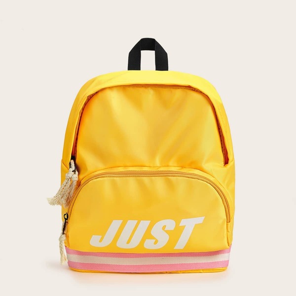 

Letter Pattern Backpack, Yellow
