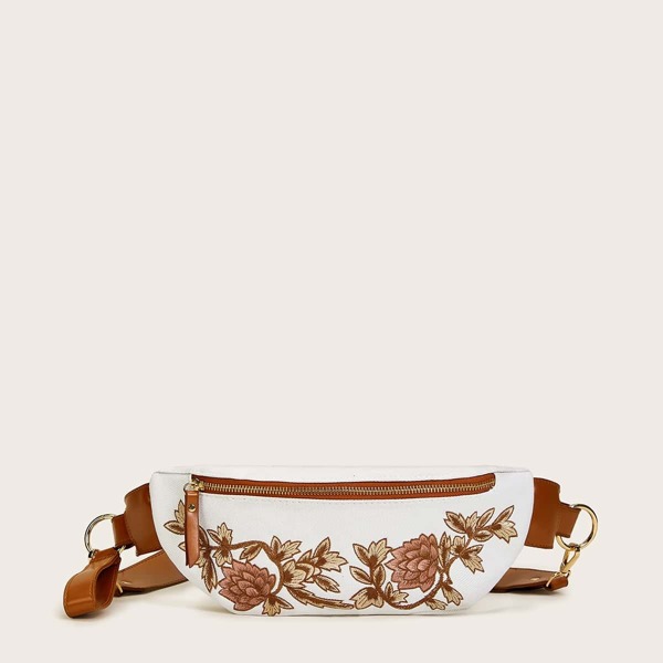 

Flower Embroidery Bum Bag