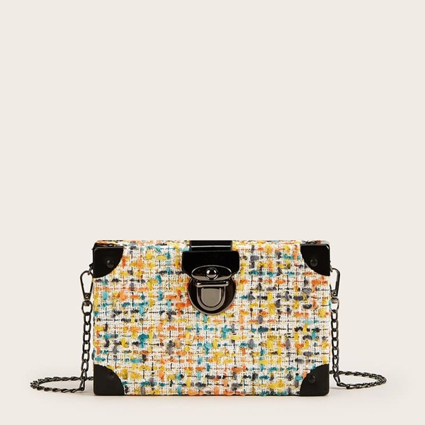

Push Lock Chain Strap Crossbody Bag