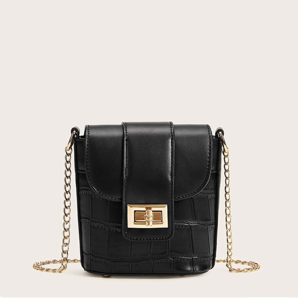 

Twist Lock Chain Strap Crossbody Bag