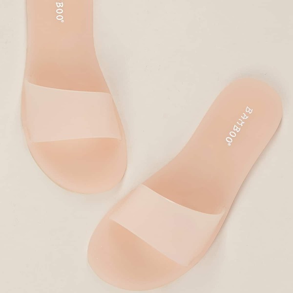 

Jelly Open Toe Wide Band Slide Sandals