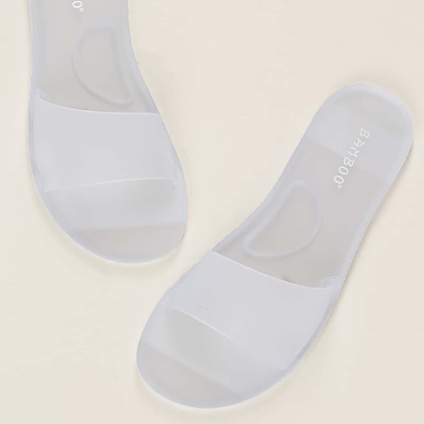 

Jelly Open Toe Wide Band Slide Sandals