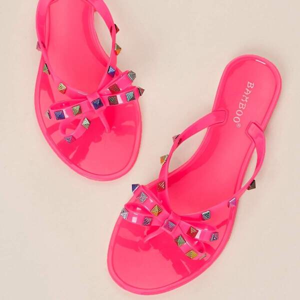 

Multi Colored Stud Flip Flop Neon Sandals