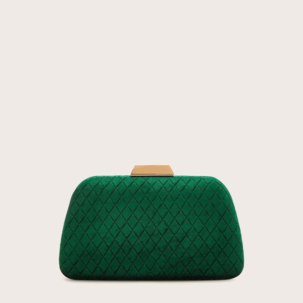 

Clip Top Velvet Clutch Bag
