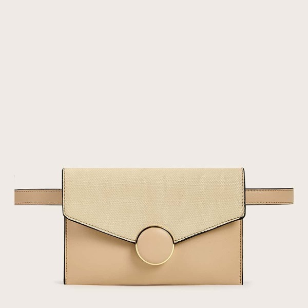 

Two Tone Textured Flap Fanny Pack