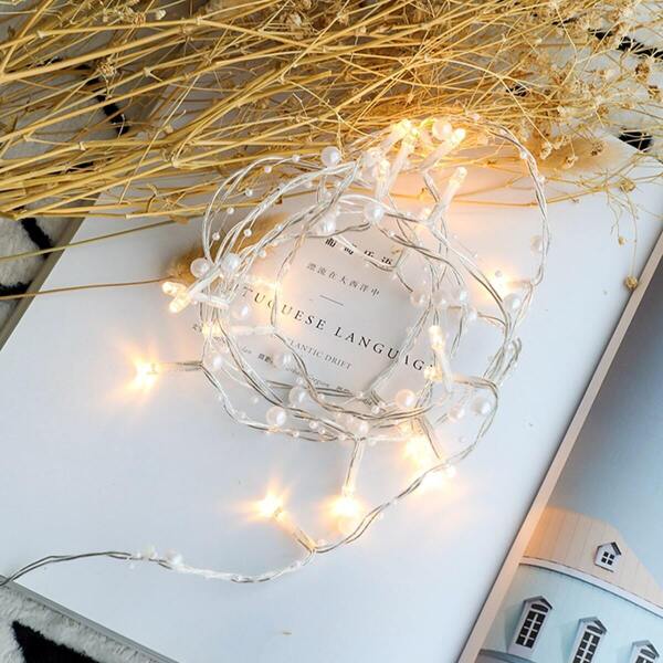 

20pcs Bulb Faux Pearl Decor String Light 2M