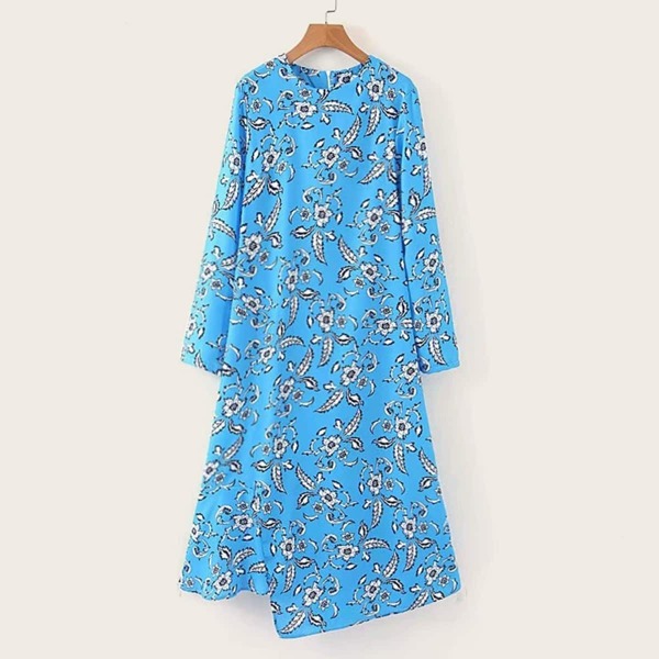 

Floral Print Zip Back Asymmetrical Hem Dress