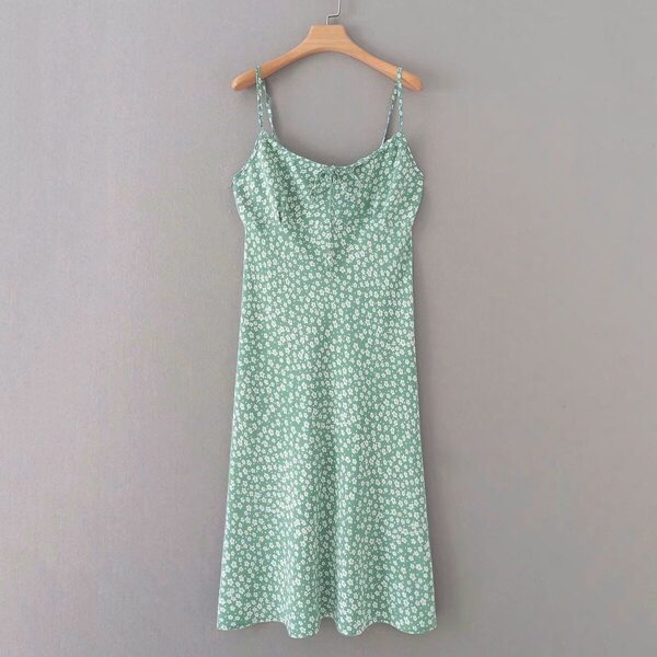 

Ditsy Floral Print Knot Front Cami Dress, Green
