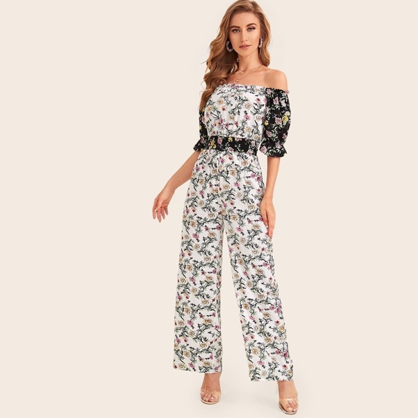 

Bardot Ditsy Floral Frill Trim Jumpsuit, Multicolor