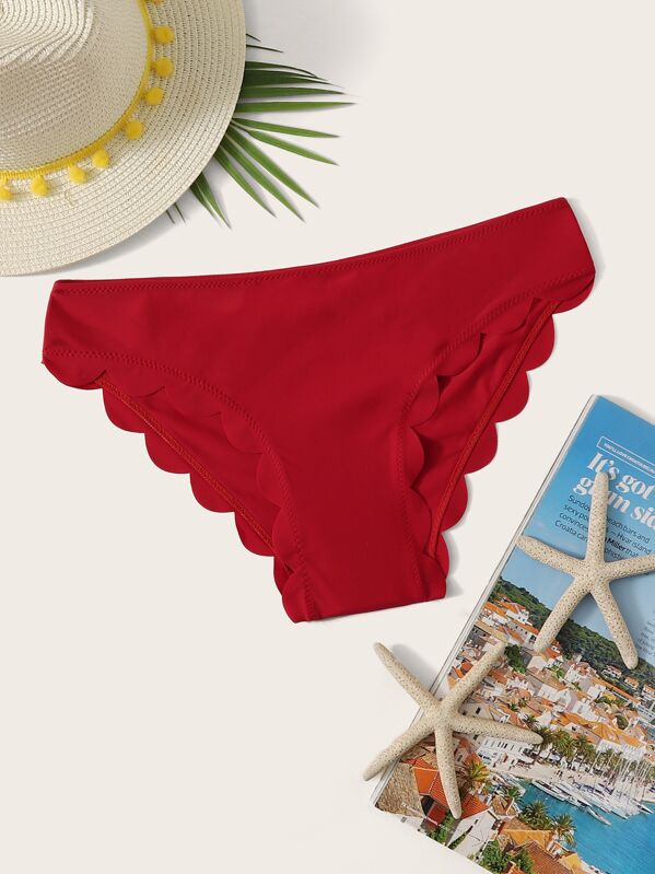 

Scallop Trim Bikini Panty, Red