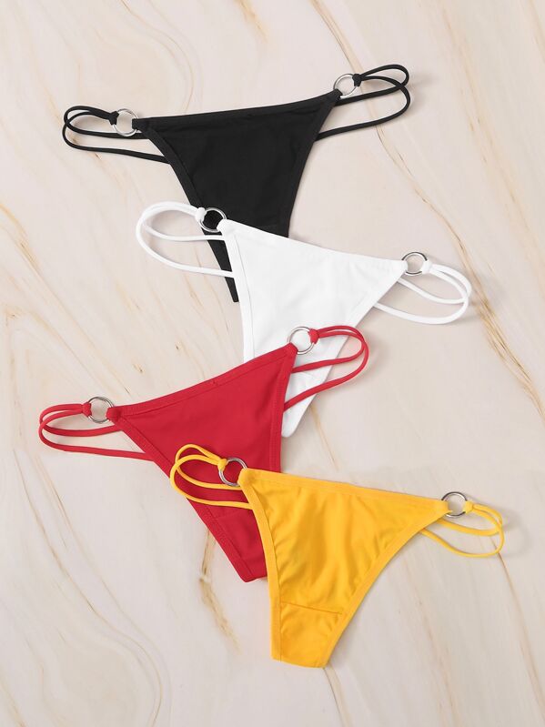 

Cut-out Thong Panty Set 4pack, Multicolor