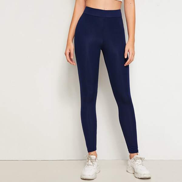 

Elastic Waist Skinny Leggings, Navy