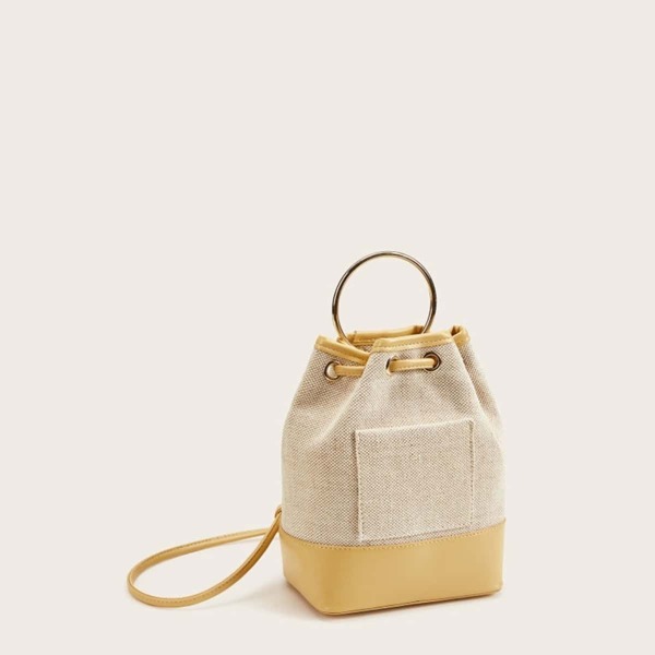 

Ring Handle Drawstring Detail Backpack