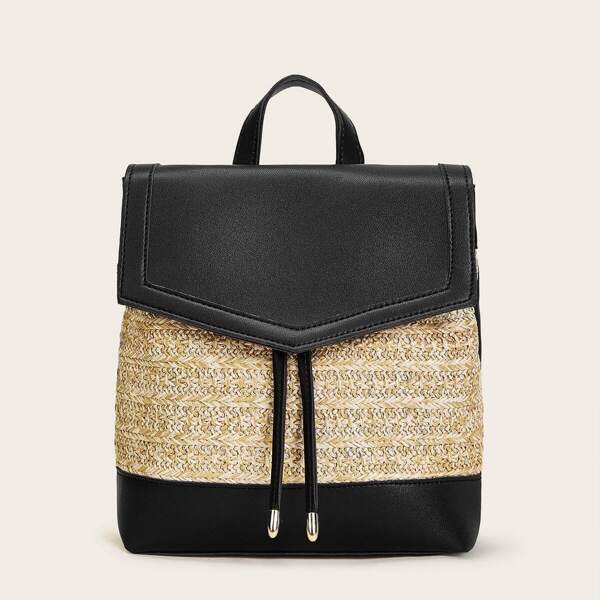 

Snap Button Detail Two Tone Backpack