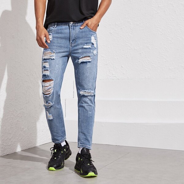 

Men Relaxed Washed Ripped Jeans