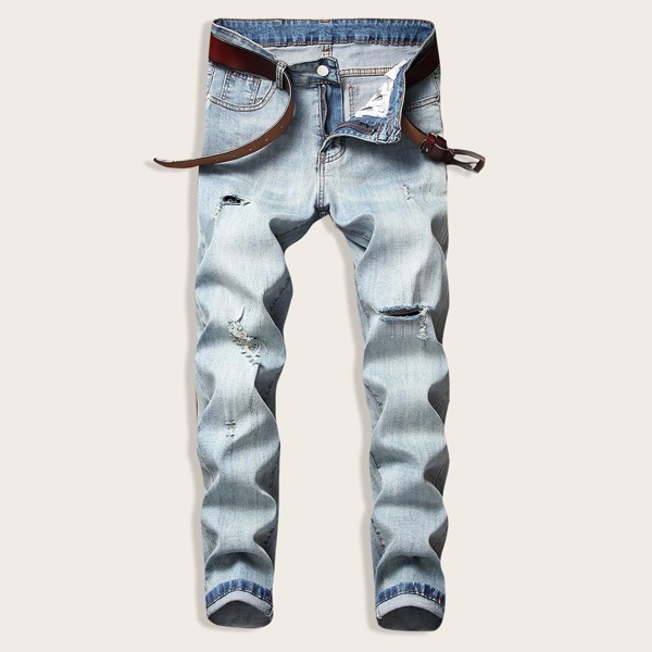 

Men Relaxed Ripped Jeans Without Belt