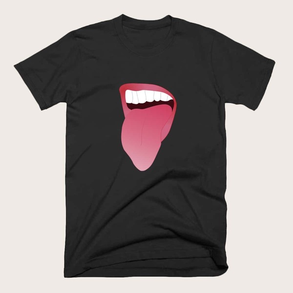

Men Mouth Print Short Sleeve Tee