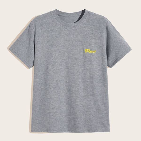 

Men Letter Print Round Neck Tee