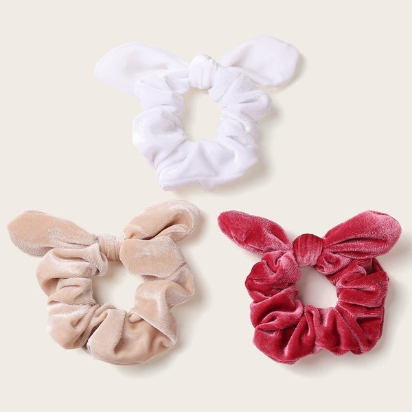 

Girls Bow Knot Decor Scrunchie 3pcs