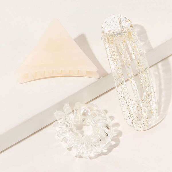 

Glitter Hair Clip & Scrunchie & Hair Claw Set 3pcs