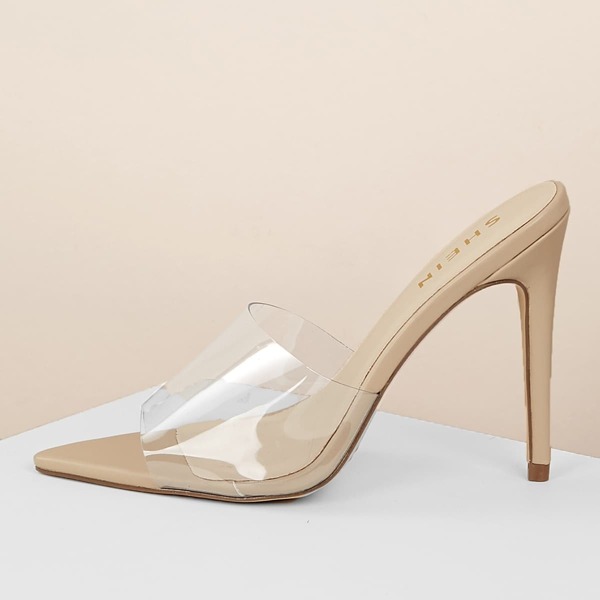 

Pointy Sole Transparent Band High Heels, Clear