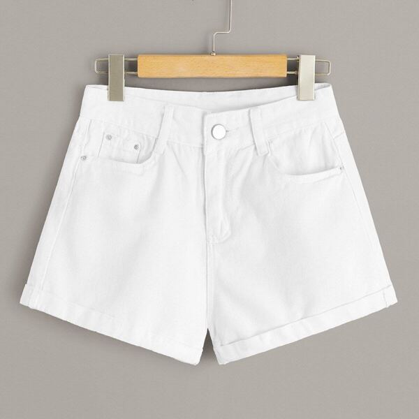 

Rolled Hem Denim Shorts