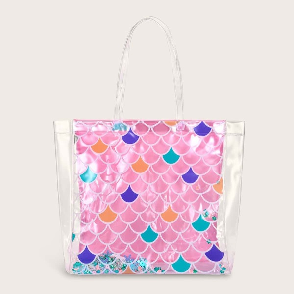 

Fish Scale Print Clear Tote Bag