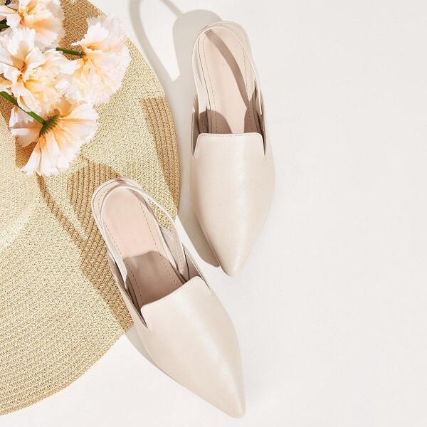 

Point Toe Slingback Flats, Apricot